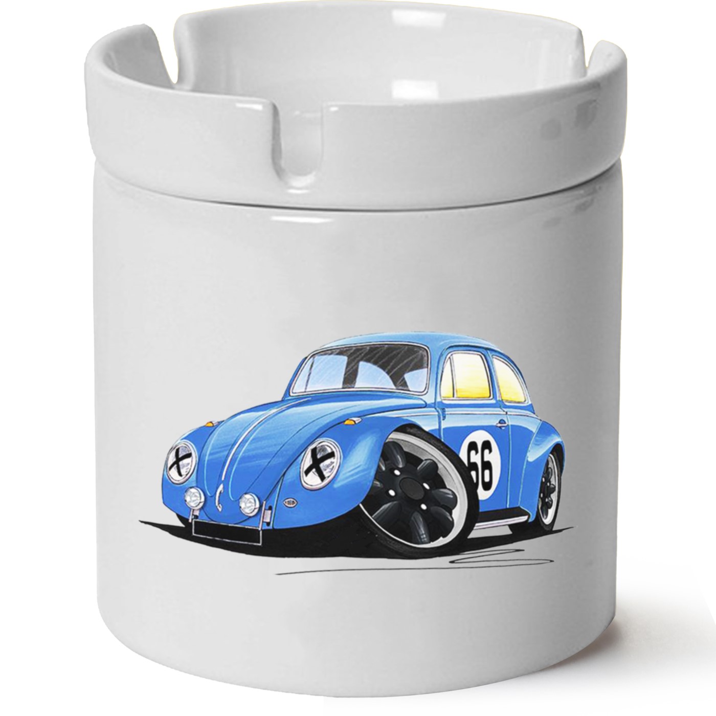 Vw Beetle Baskılı Porselen At Söndür Küllük