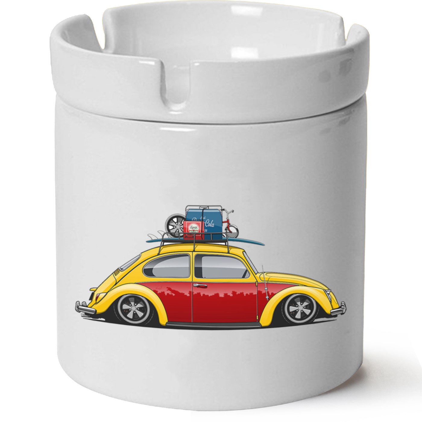 Vw Beetle Baskılı Porselen At Söndür Küllük