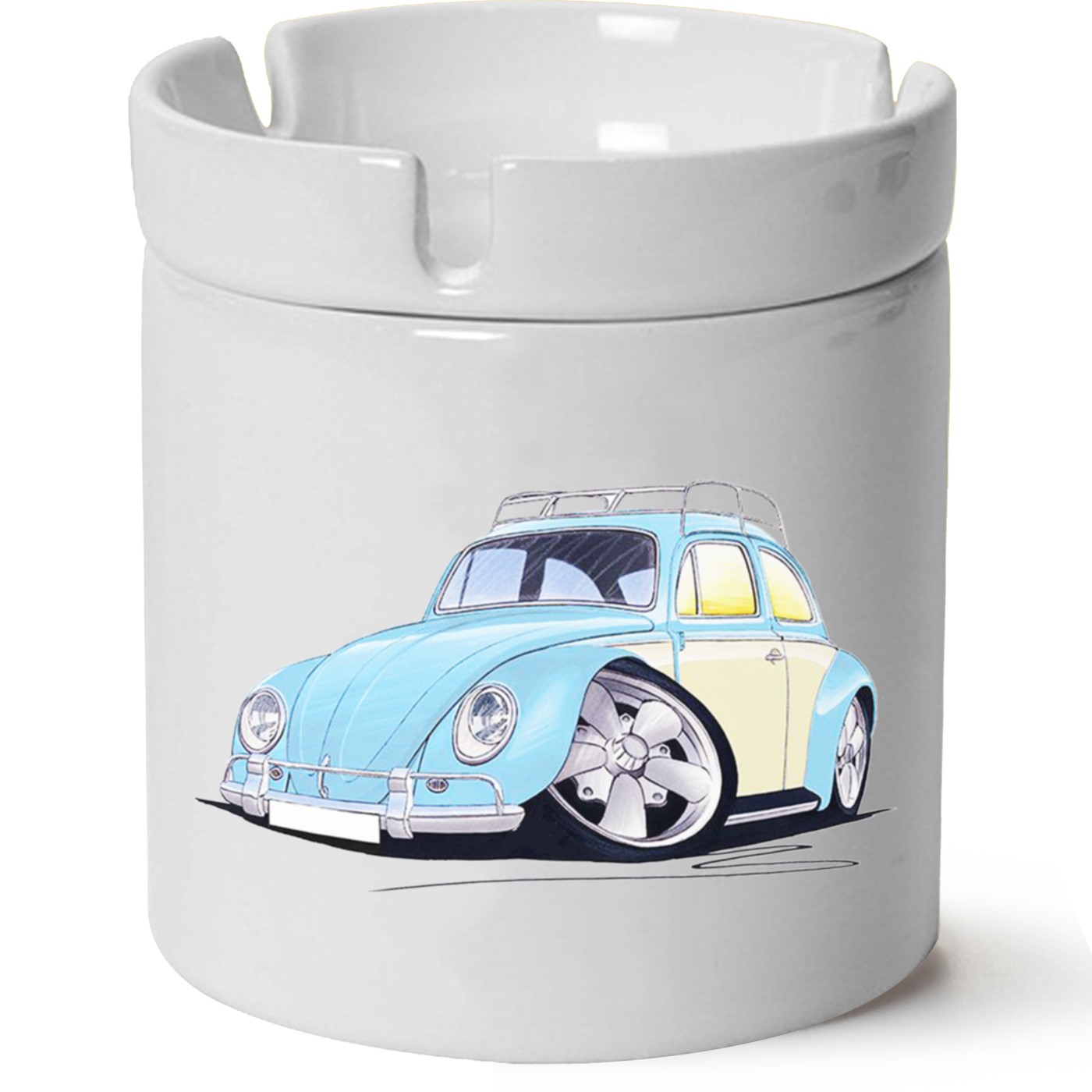 Vw Beetle Baskılı Porselen At Söndür Küllük