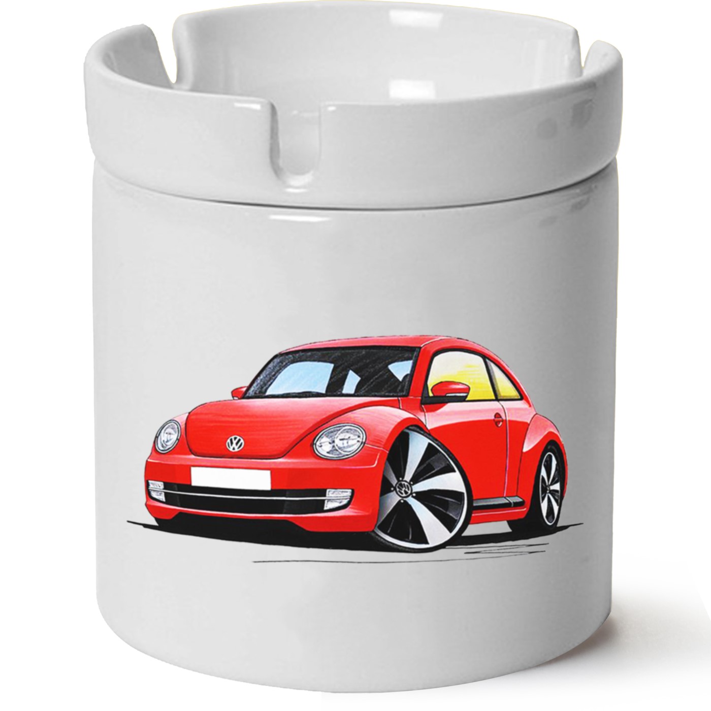 Vw Beetle Baskılı Porselen At Söndür Küllük