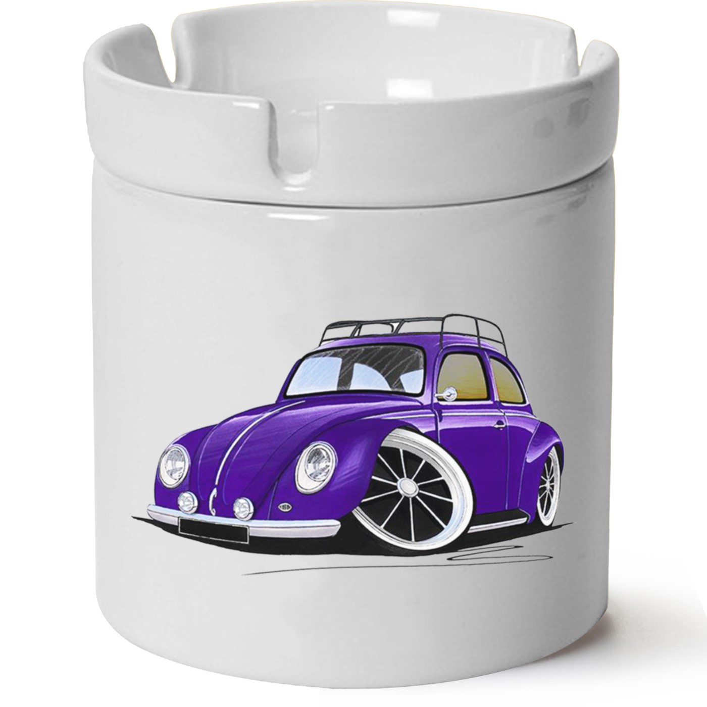 Vw Beetle Baskılı Porselen At Söndür Küllük