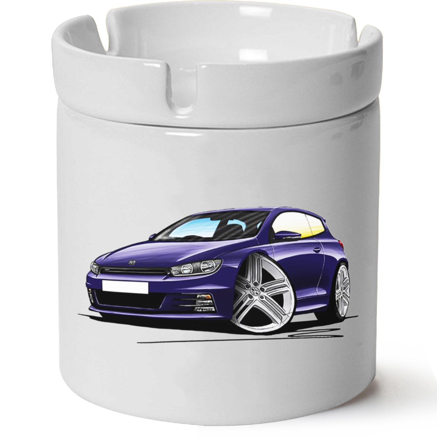 Vw Scirocco Baskılı Porselen At Söndür Küllük