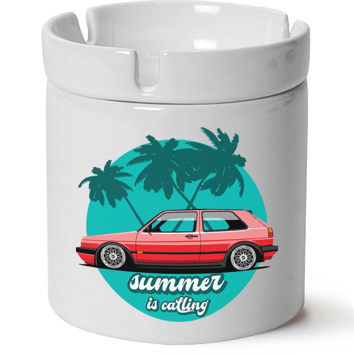 Vw Golf 2 Baskılı Porselen At Söndür Küllük