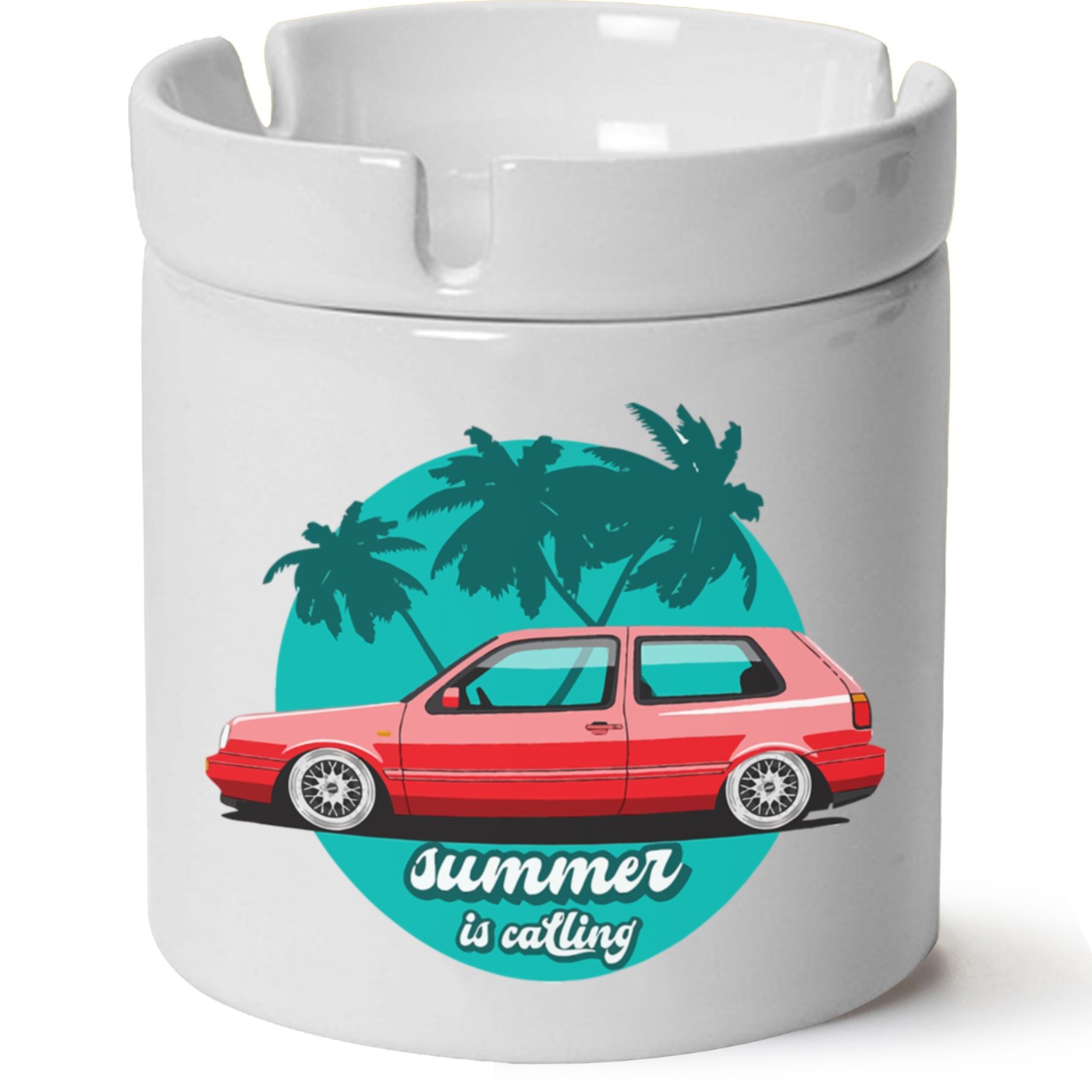 Vw Golf 3 Baskılı Porselen At Söndür Küllük