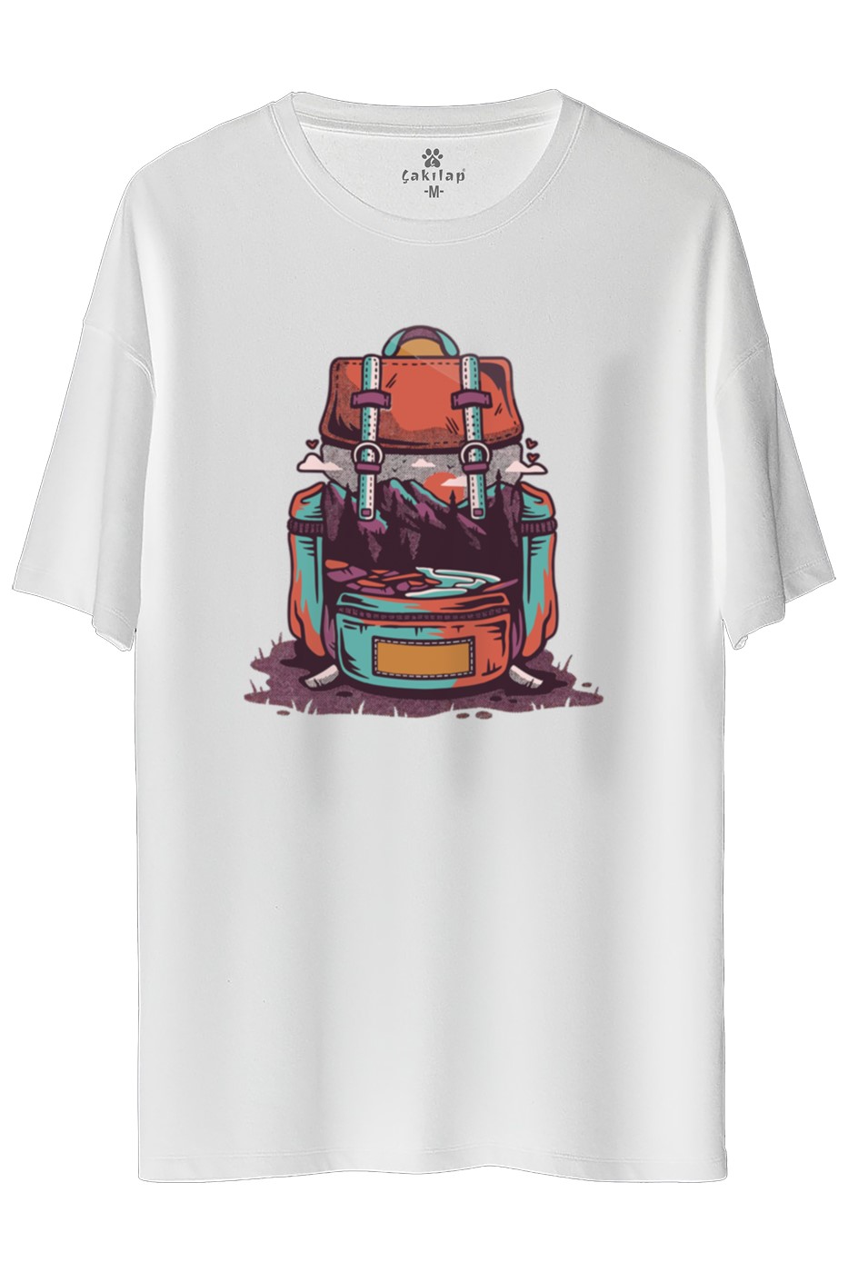 Macera-Doğa Baskılı Oversize Tişört