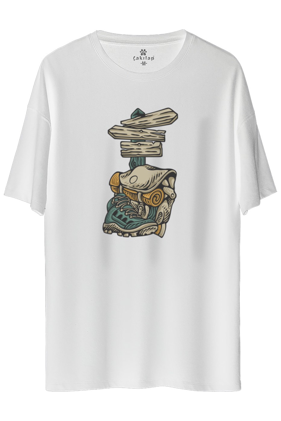 Macera-Doğa Baskılı Oversize Tişört