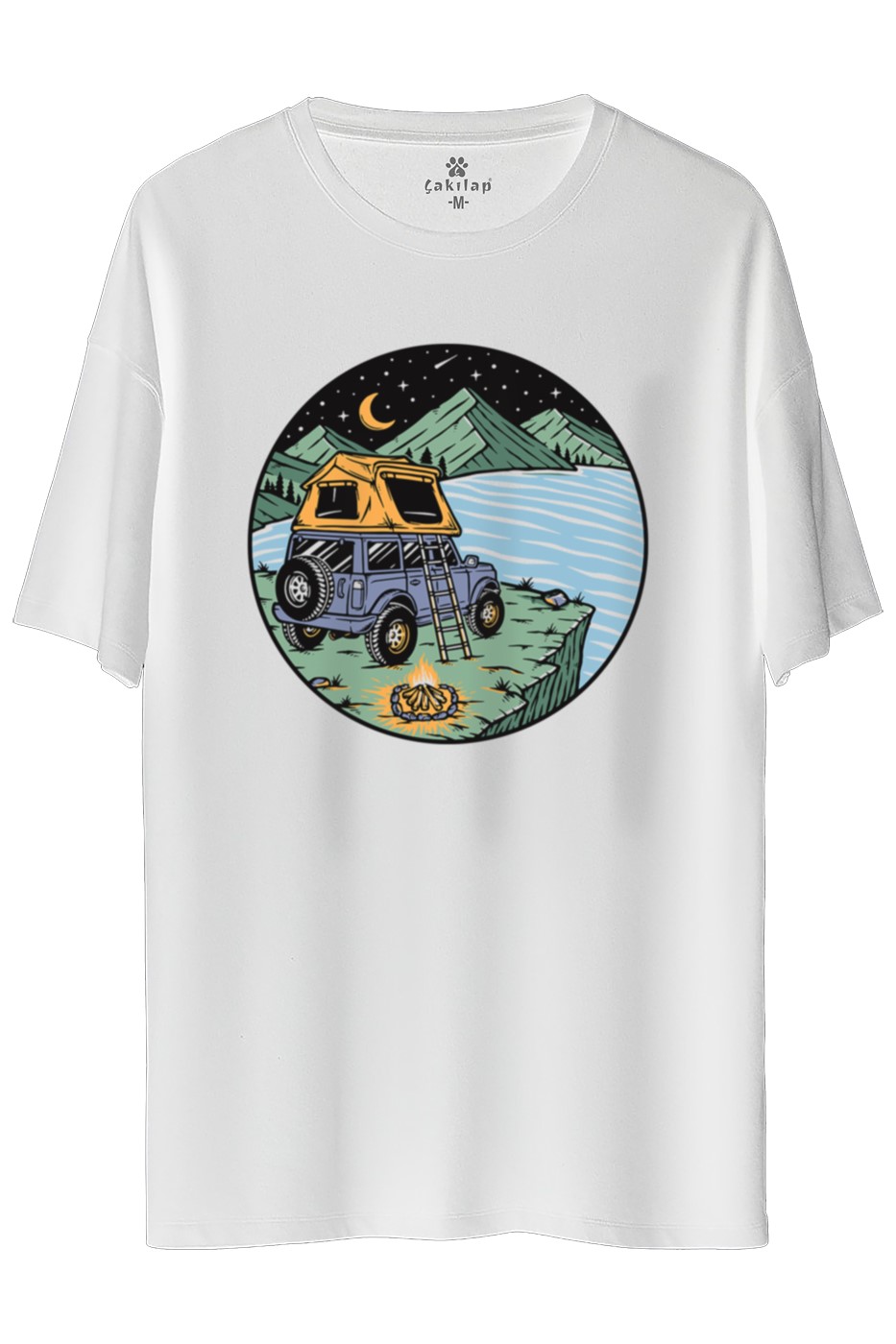 Macera-Doğa Baskılı Oversize Tişört