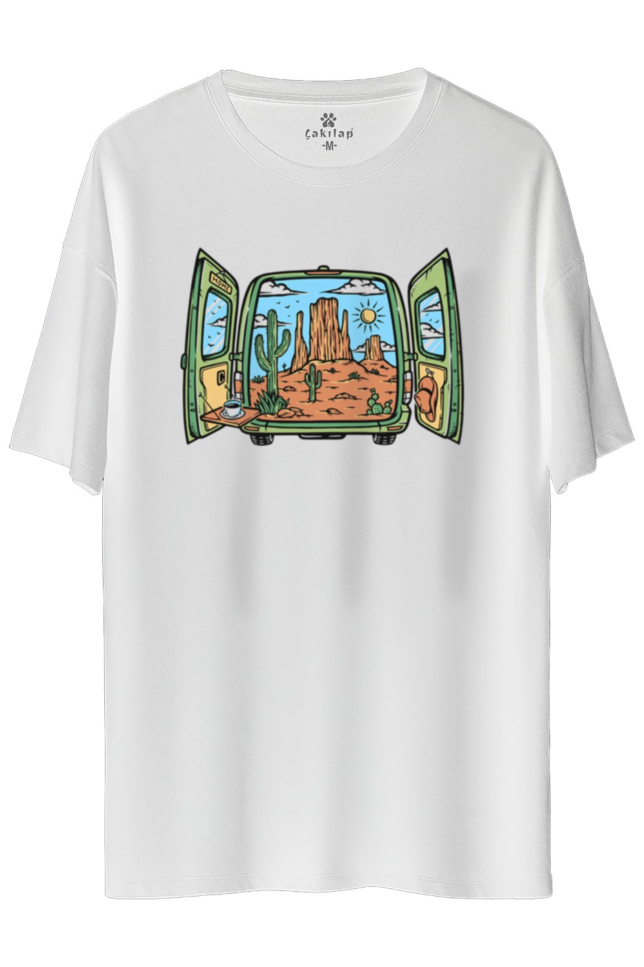 Macera-Doğa Baskılı Oversize Tişört