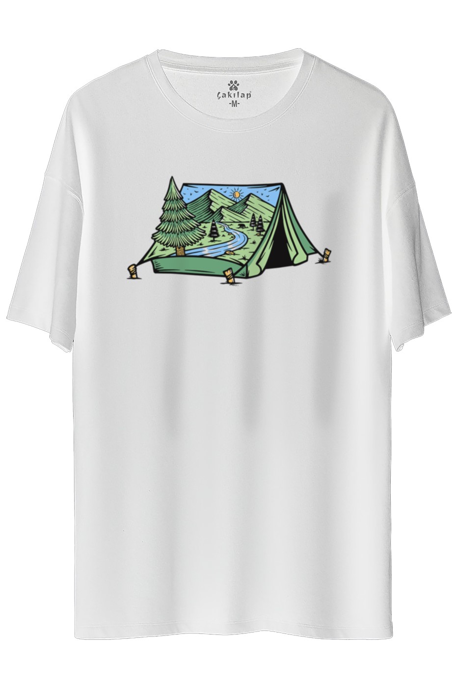 Macera-Doğa Baskılı Oversize Tişört