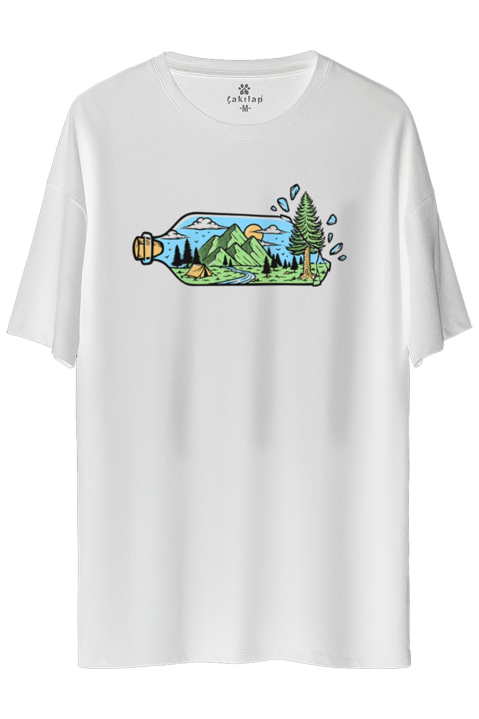 Macera-Doğa Baskılı Oversize Tişört