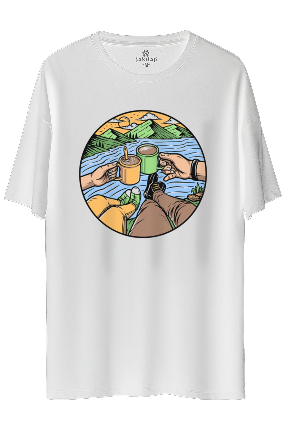 Macera-Doğa Baskılı Oversize Tişört