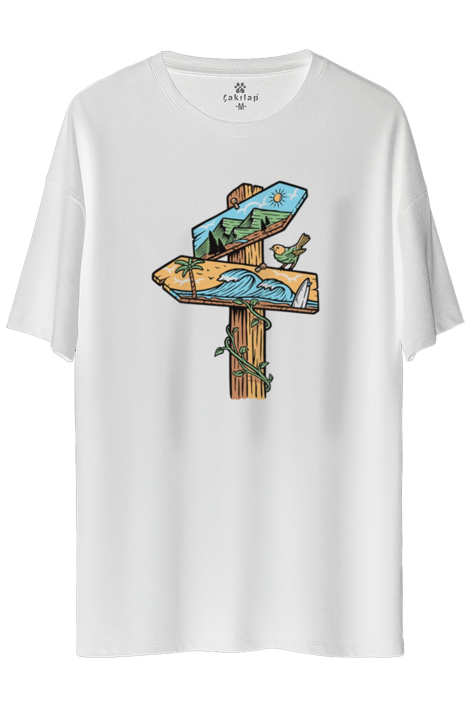 Macera-Doğa Baskılı Oversize Tişört
