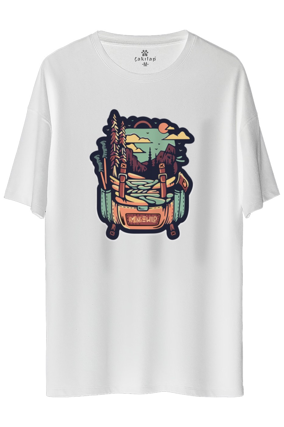 Macera-Doğa Baskılı Oversize Tişört