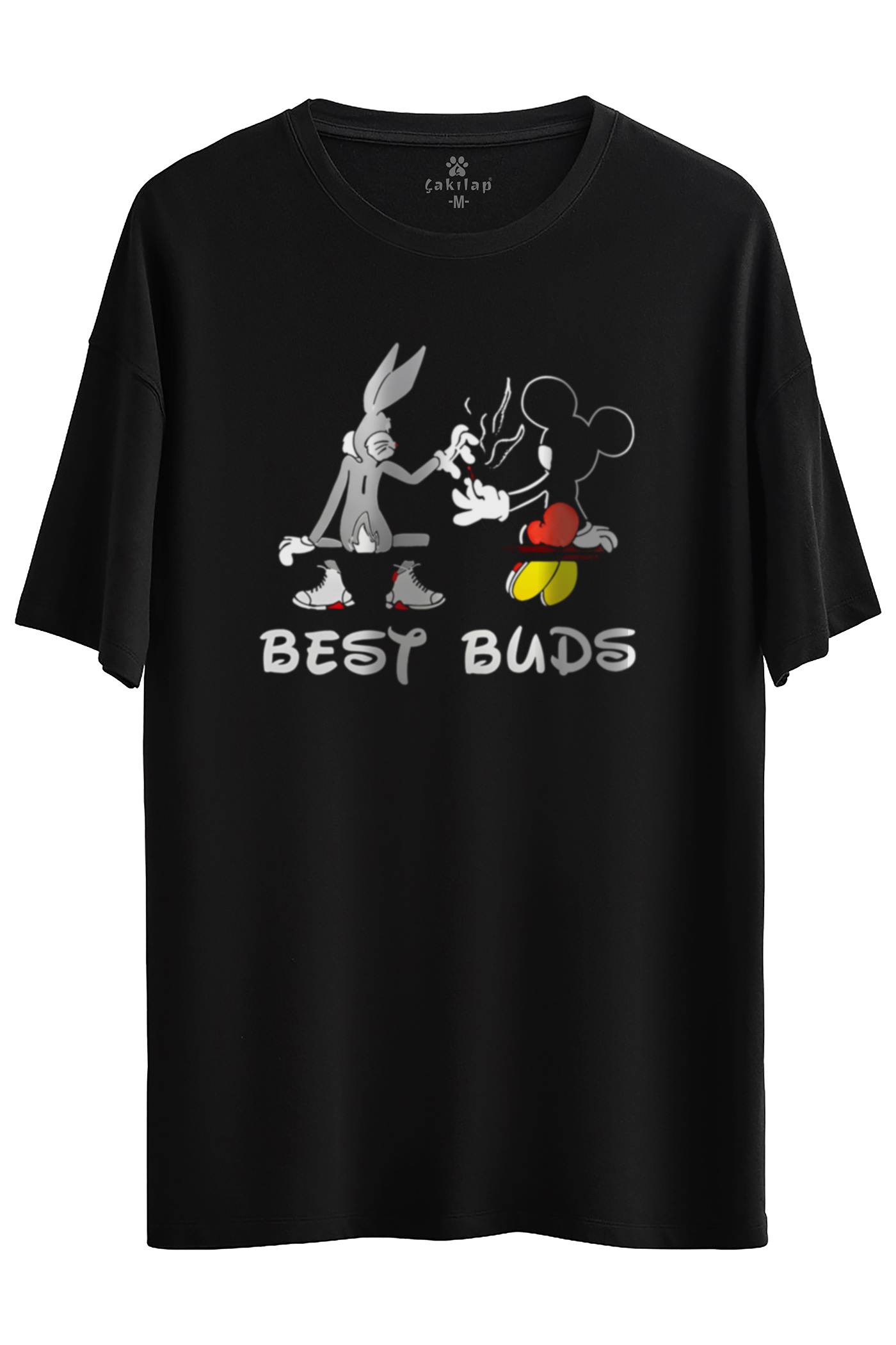 Best Buds Baskılı Oversize Tişört