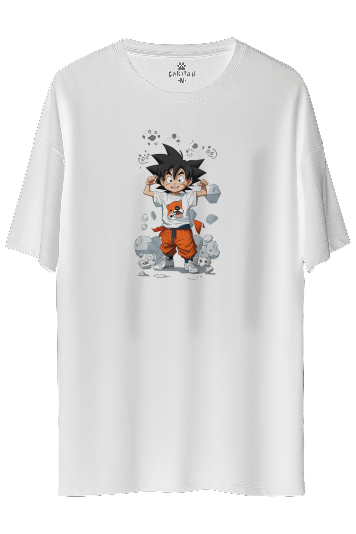 goku Baskılı Oversize Tişört