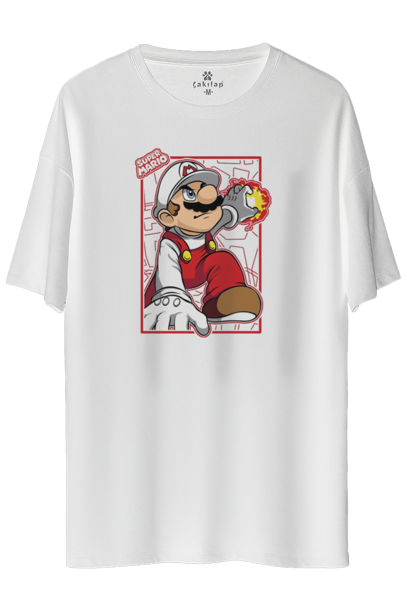 Mario Baskılı Oversize Tişört