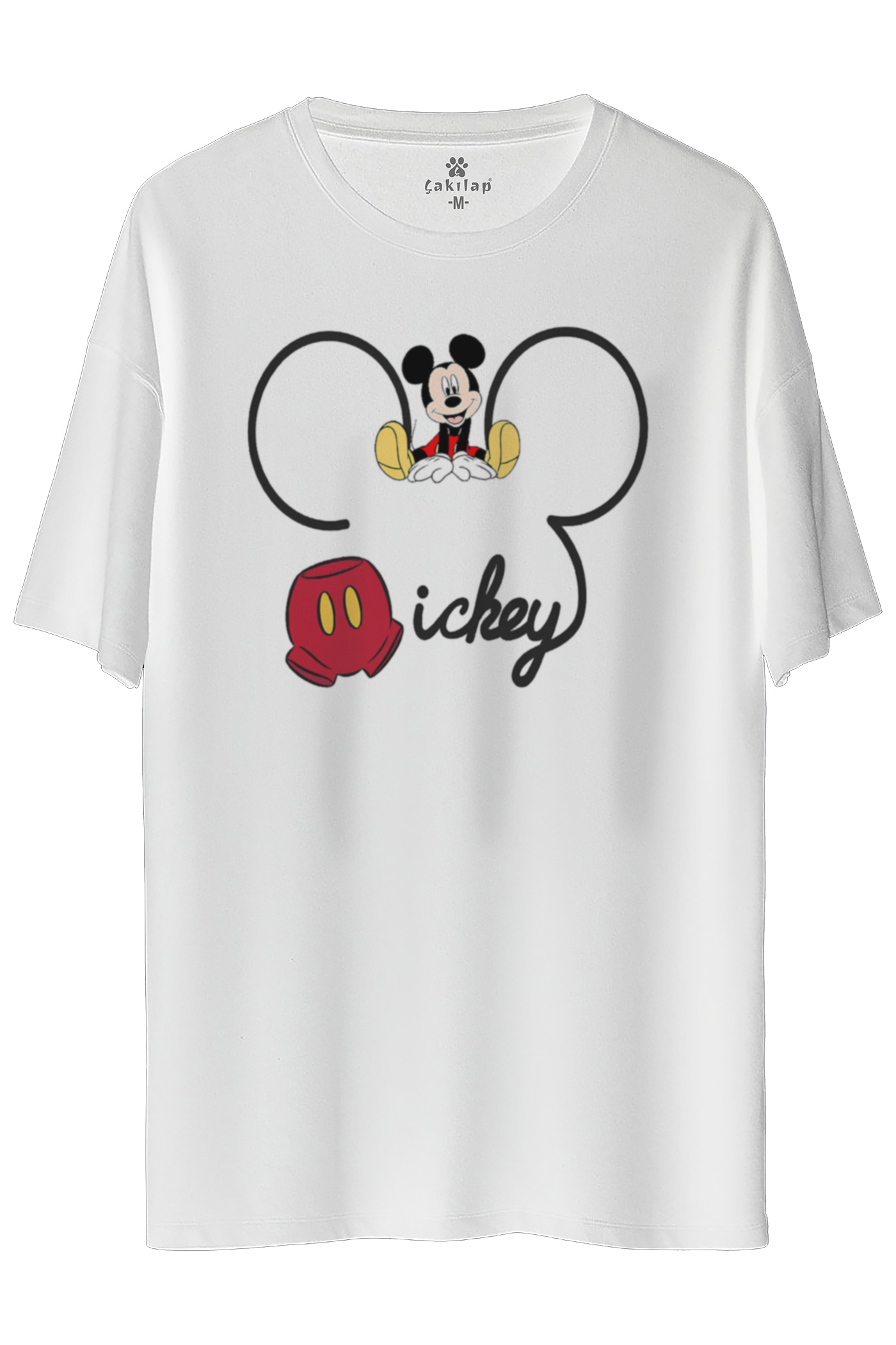 Mickey Mouse Baskılı Oversize Tişört
