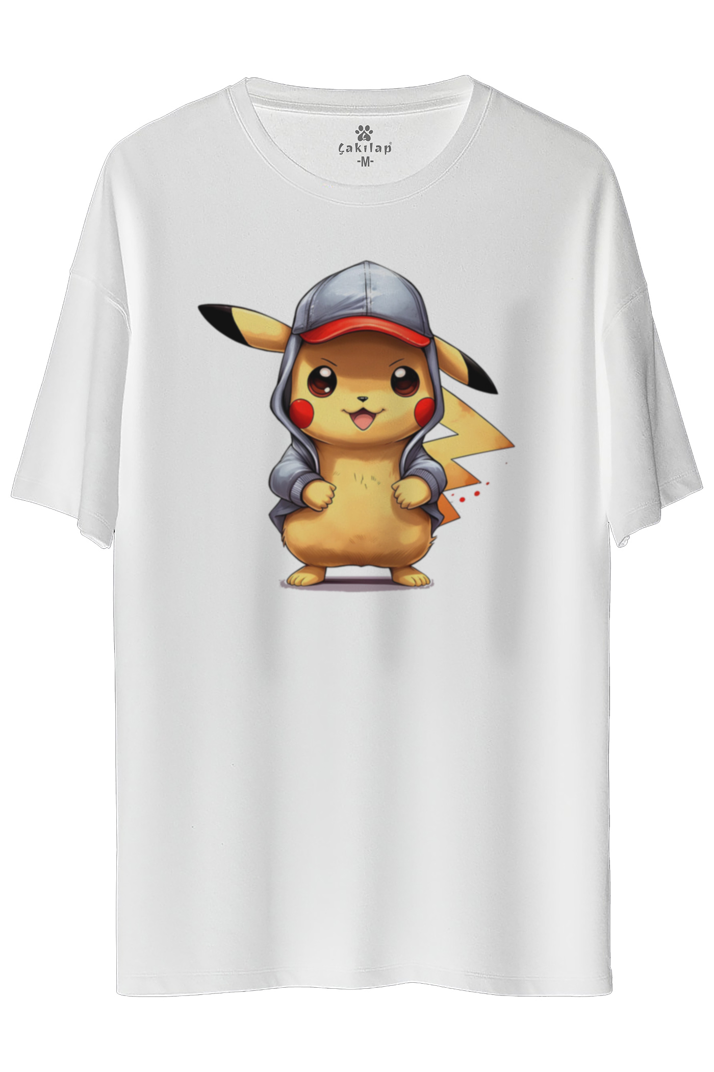 Pokemon Pickhacu Baskılı Oversize Tişört