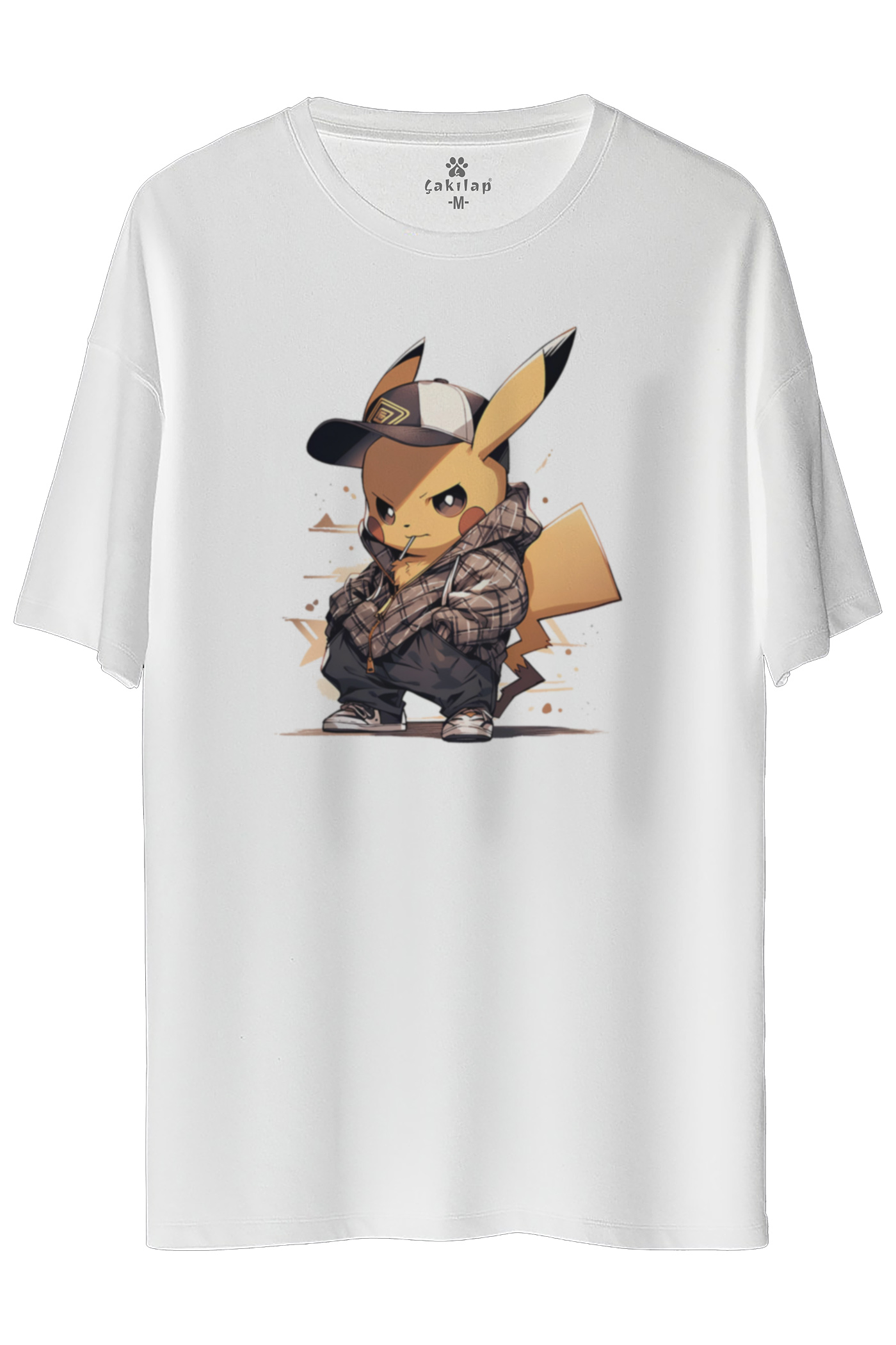 Pokemon Pickhacu Baskılı Oversize Tişört