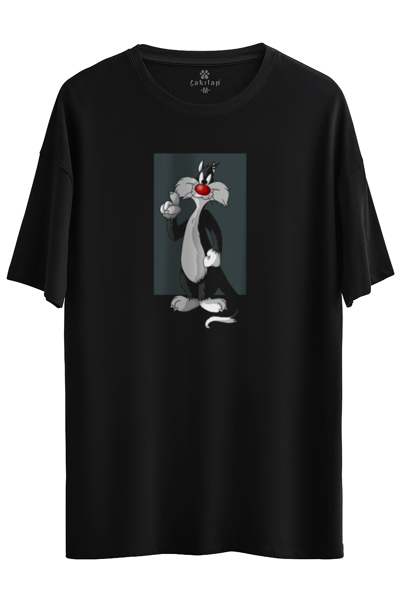 Sylvester Baskılı Oversize Tişört