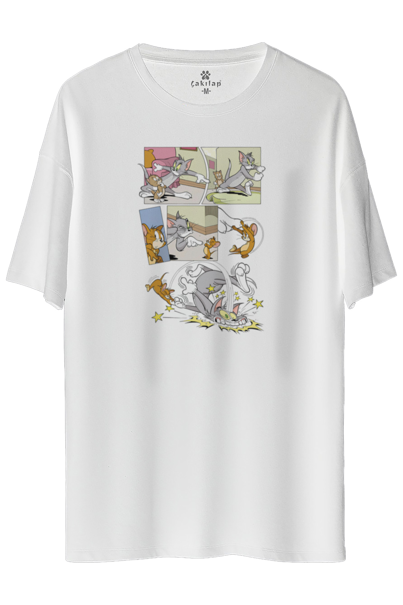 Tom&Jerry Baskılı Oversize Tişört