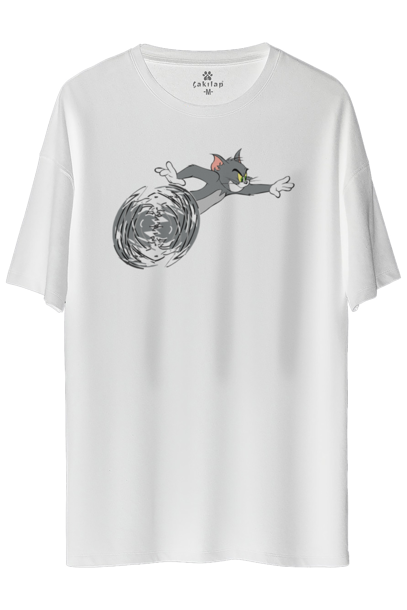 Tom Baskılı Oversize Tişört