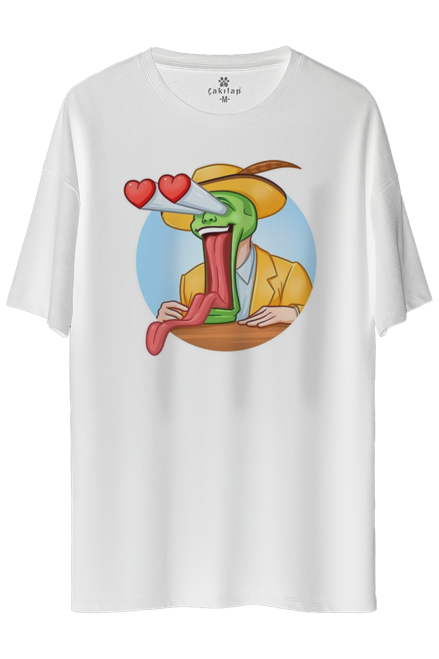 Mask Baskılı Oversize Tişört