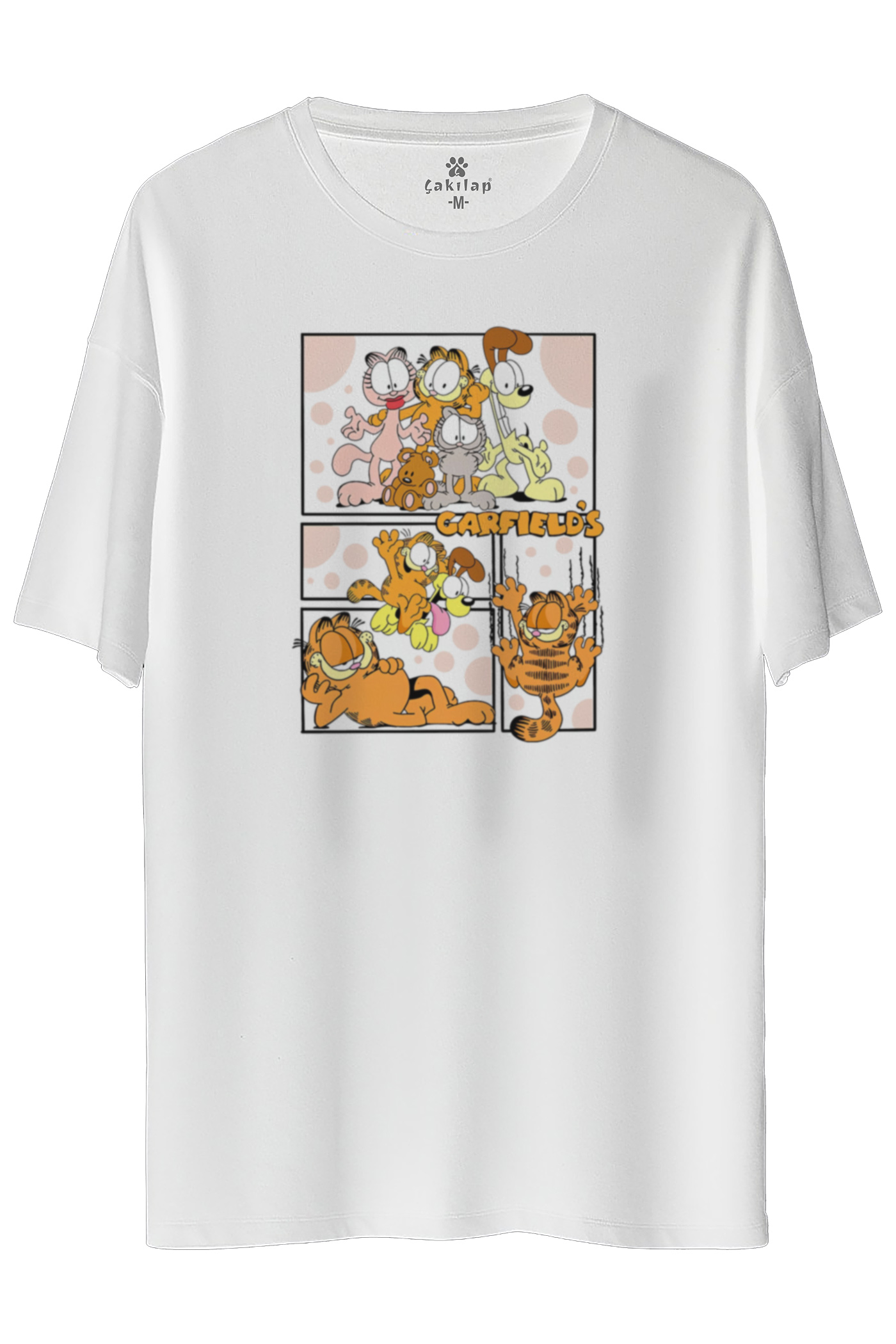 Garfield Baskılı Oversize Tişört