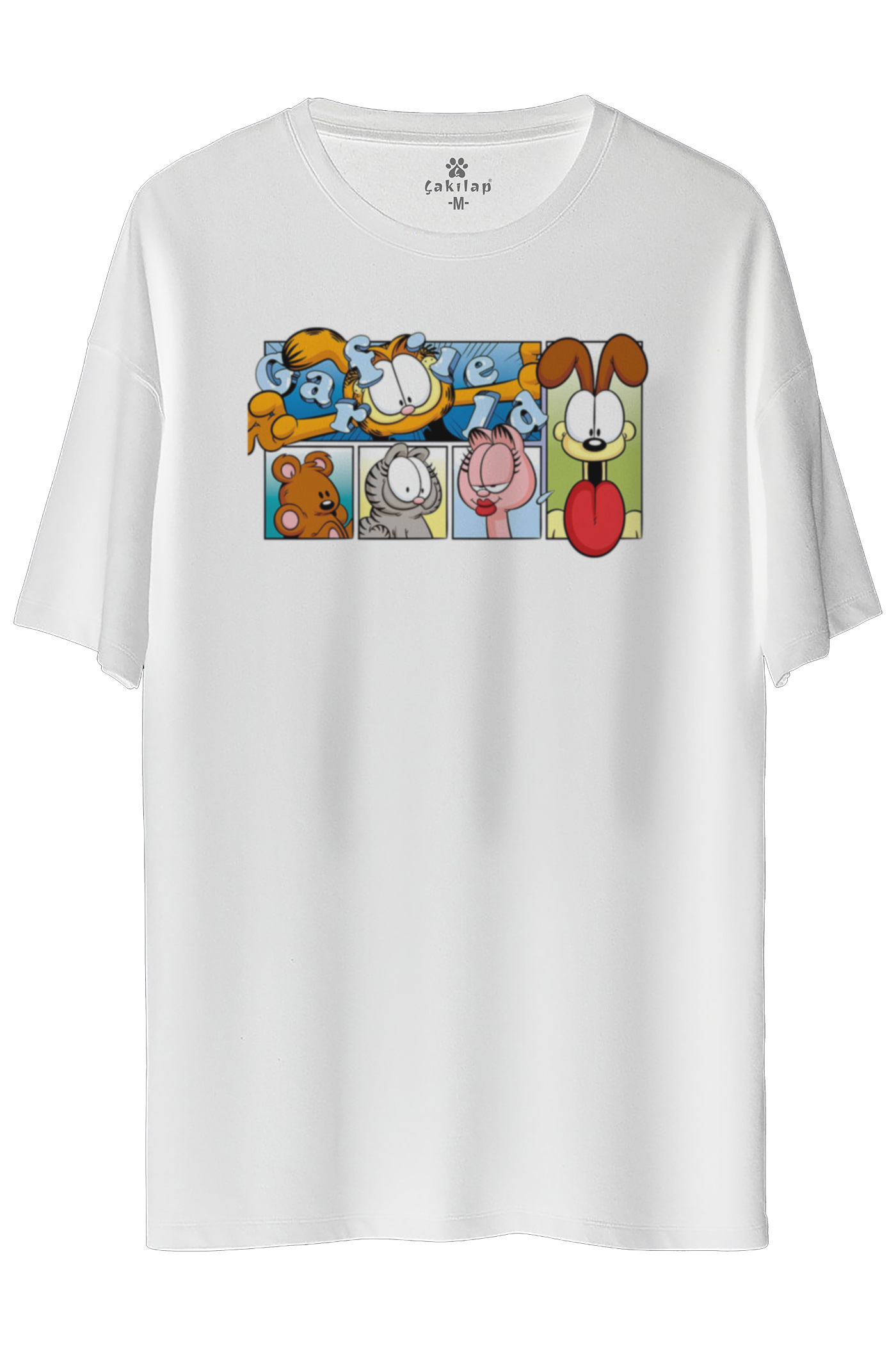Garfield Baskılı Oversize Tişört