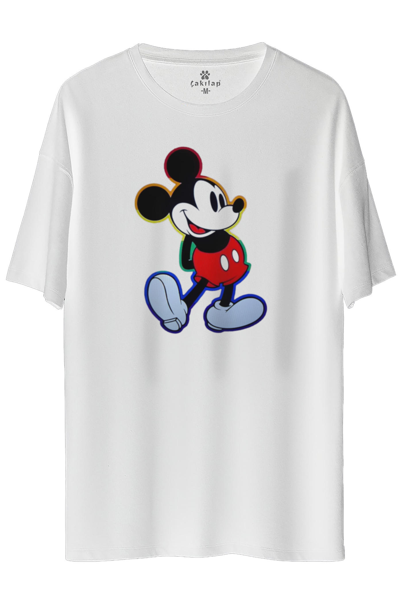 Mickey Mouse Baskılı Oversize Tişört