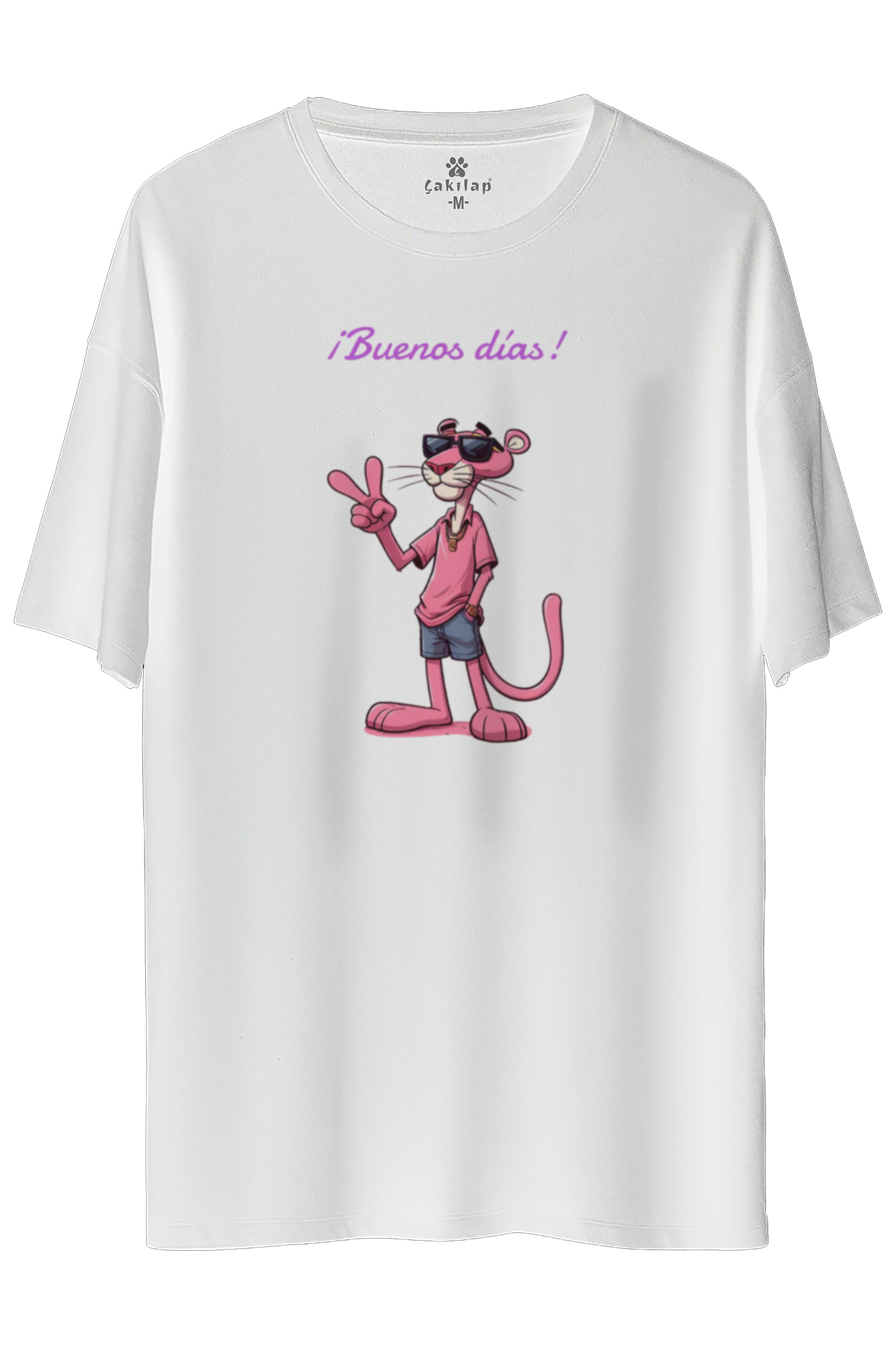 Pink Panther Baskılı Oversize Tişört