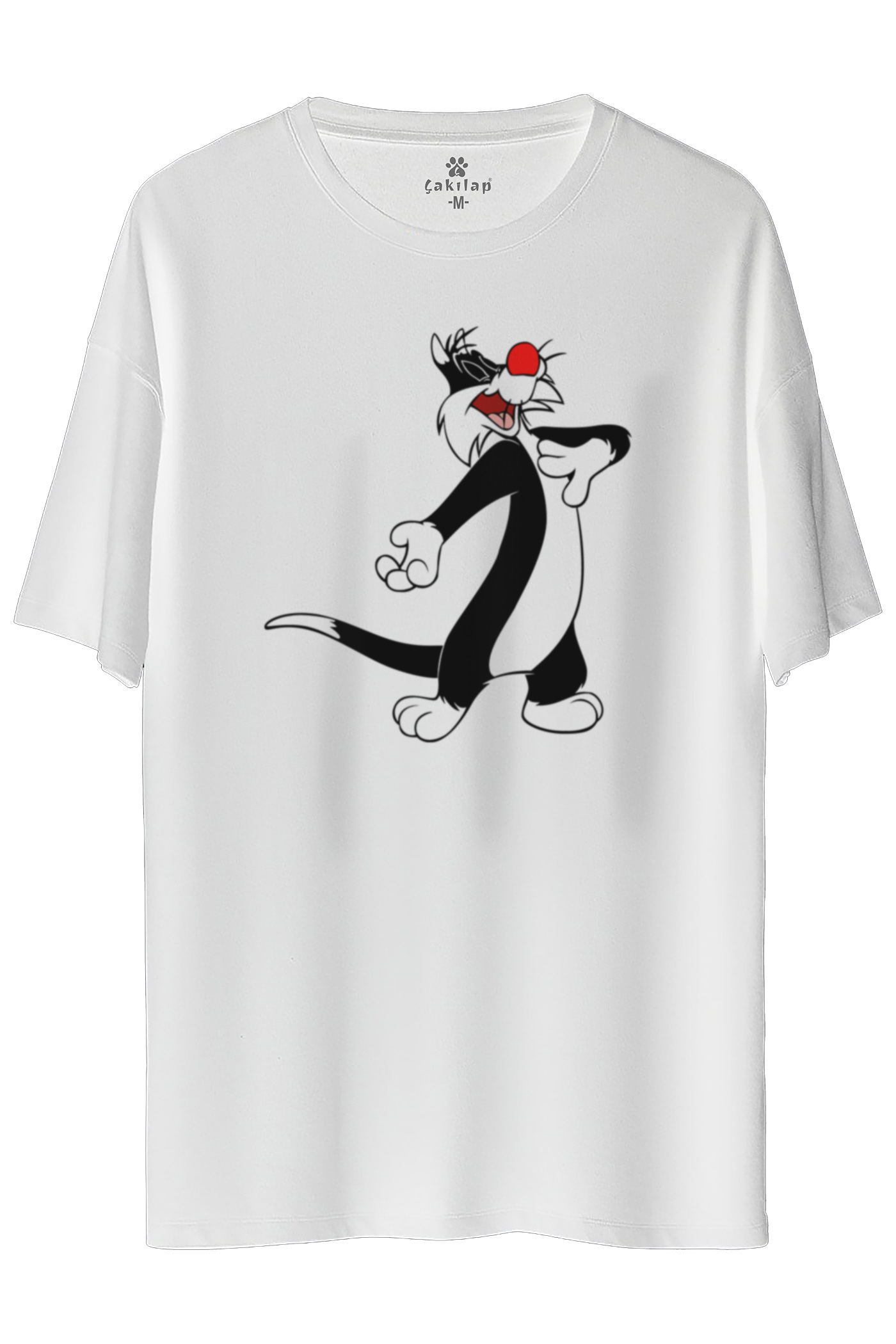 Sylvester Baskılı Oversize Tişört