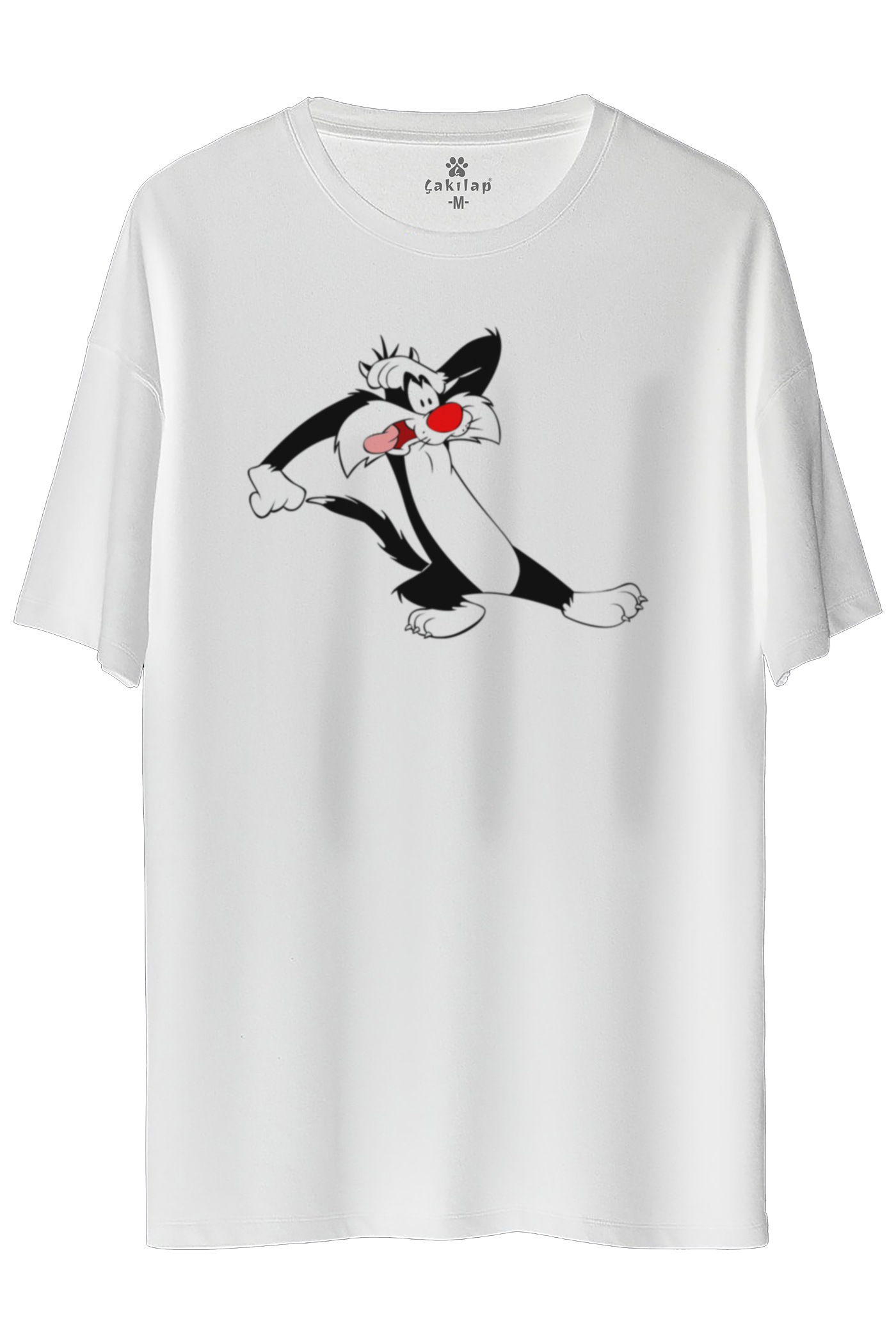 Sylvester Baskılı Oversize Tişört