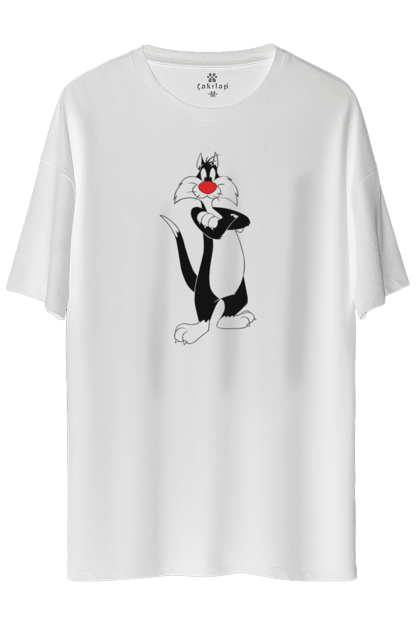 Sylvester Baskılı Oversize Tişört