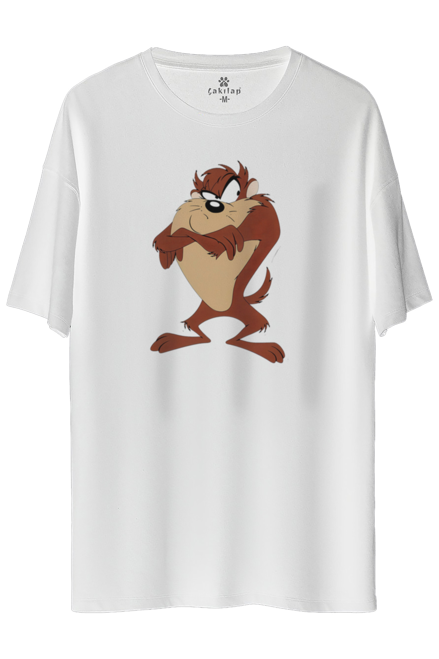 Tazmanya Canavarı Baskılı Oversize Tişört