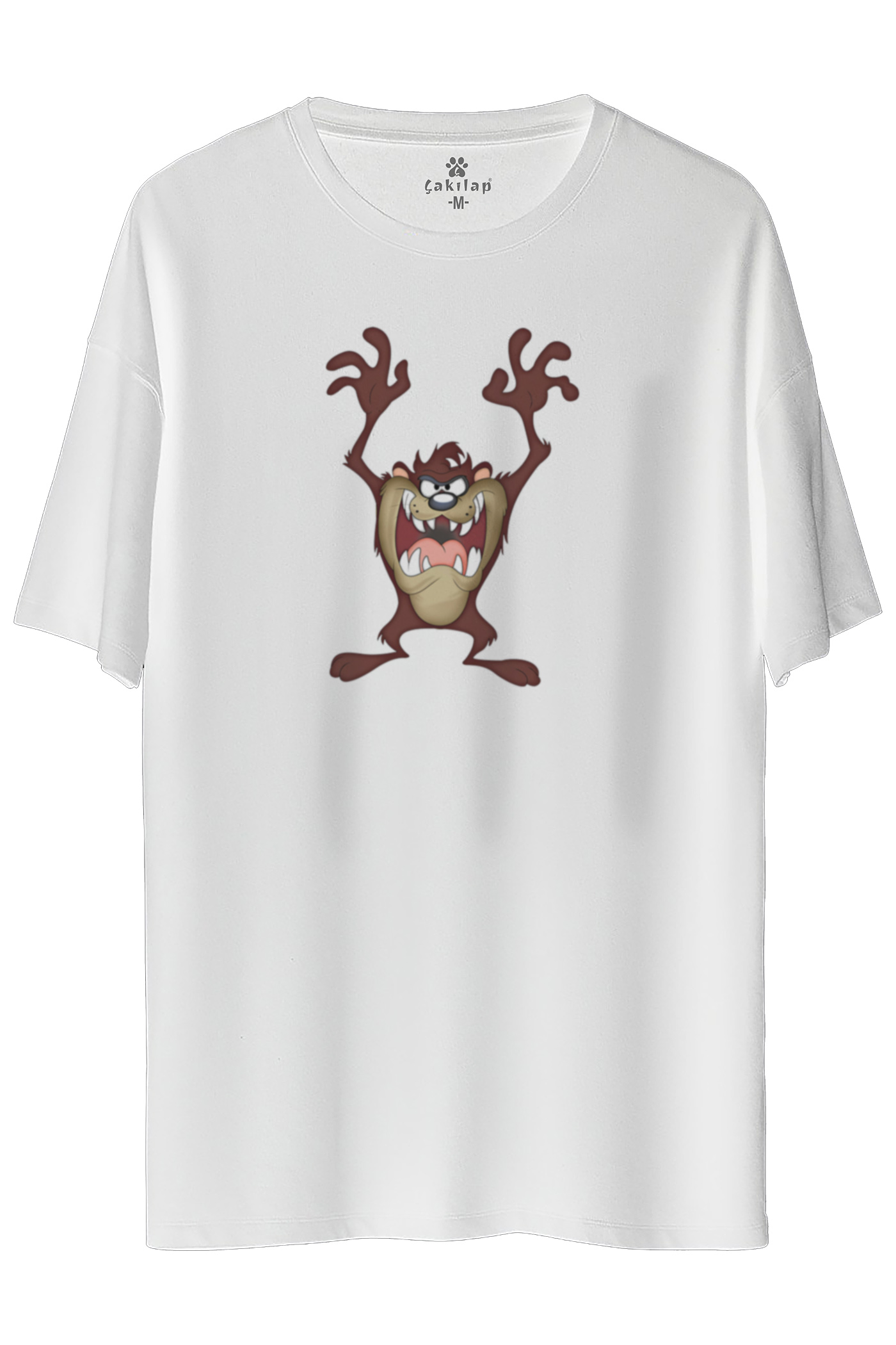 Tazmanya Canavarı Baskılı Oversize Tişört