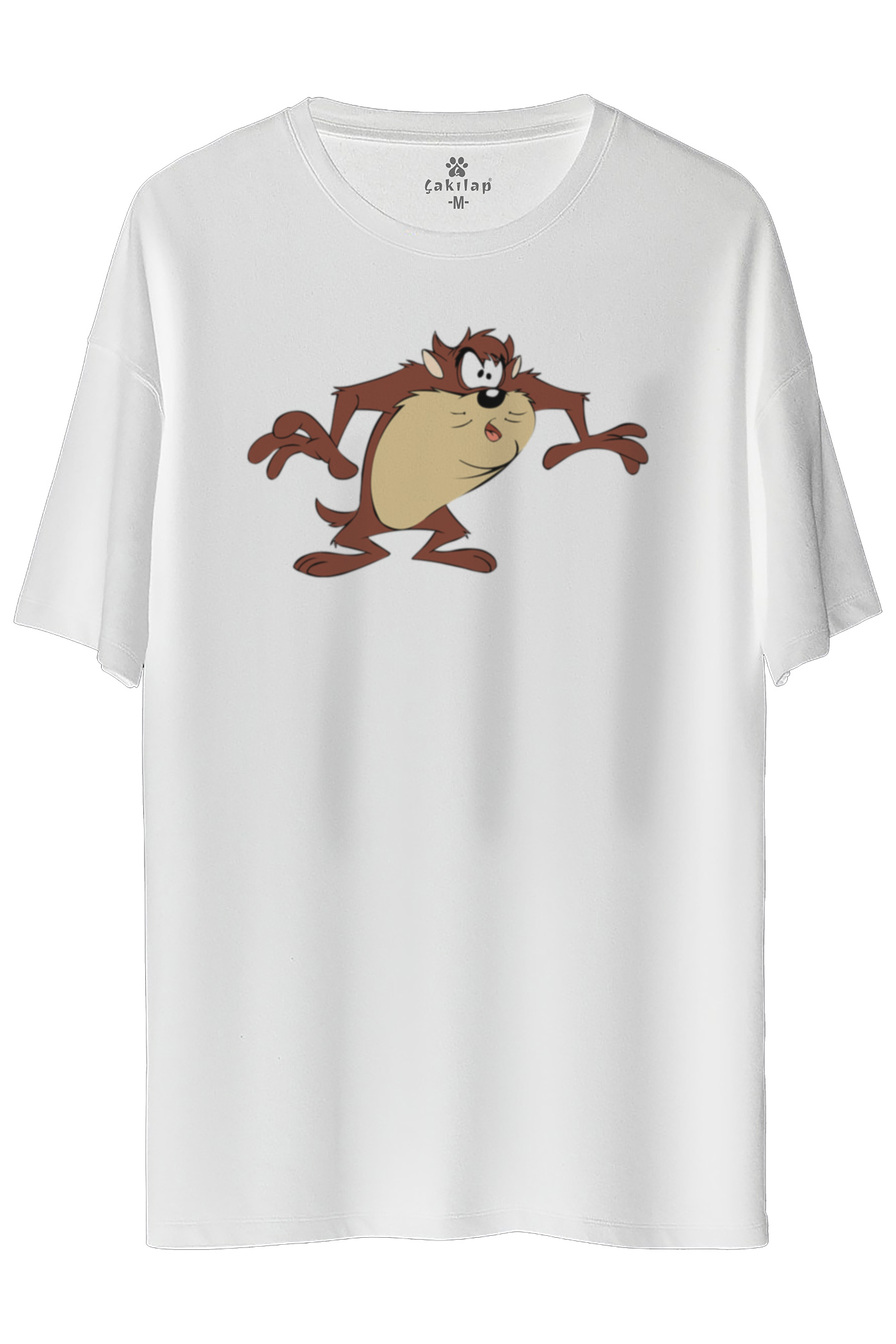 Tazmanya Canavarı Baskılı Oversize Tişört