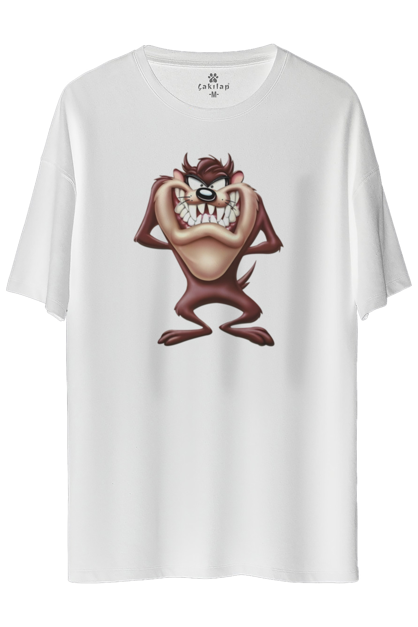 Tazmanya Canavarı Baskılı Oversize Tişört