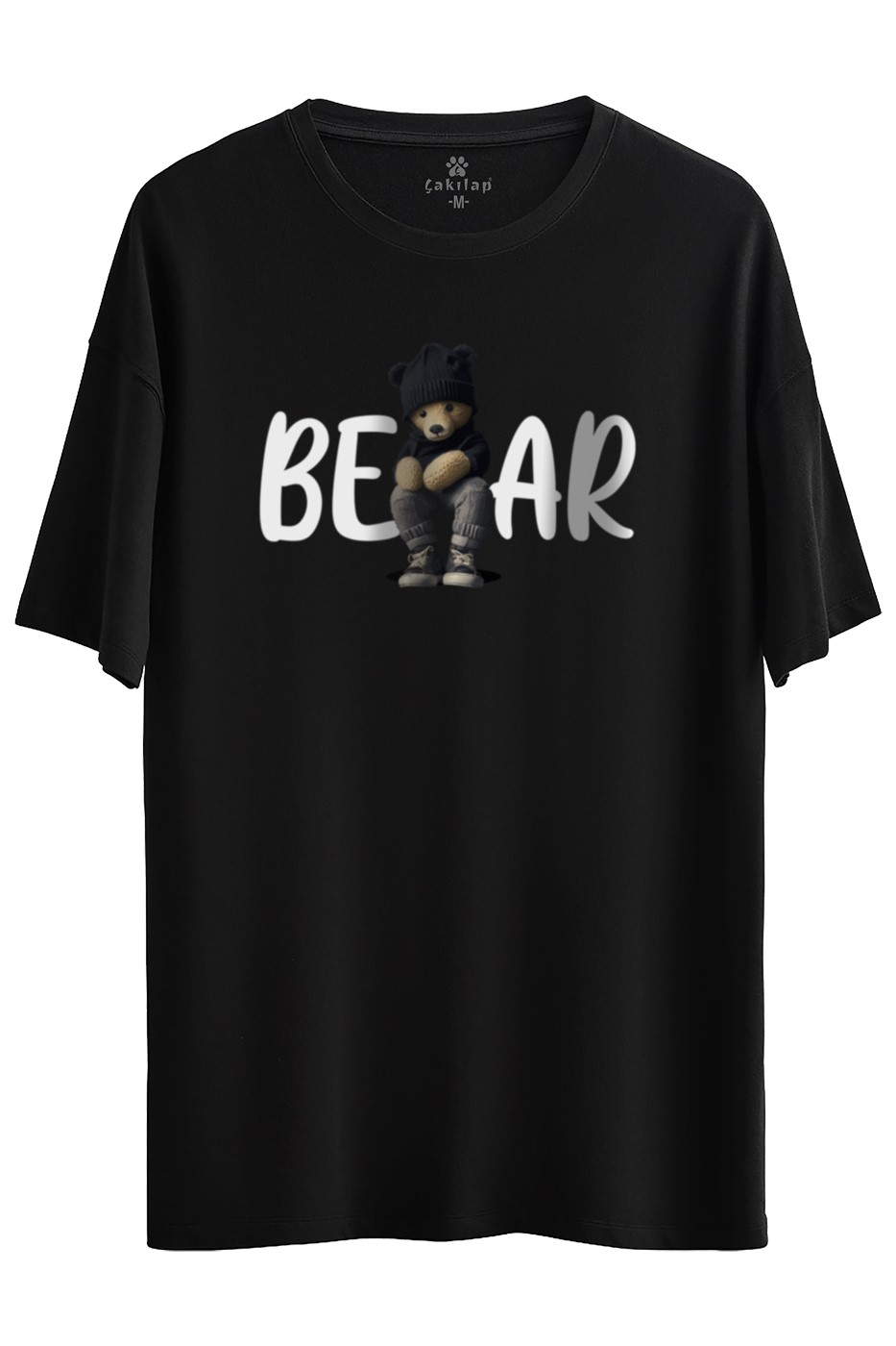 Ayıcık Baskılı Oversize Tişört