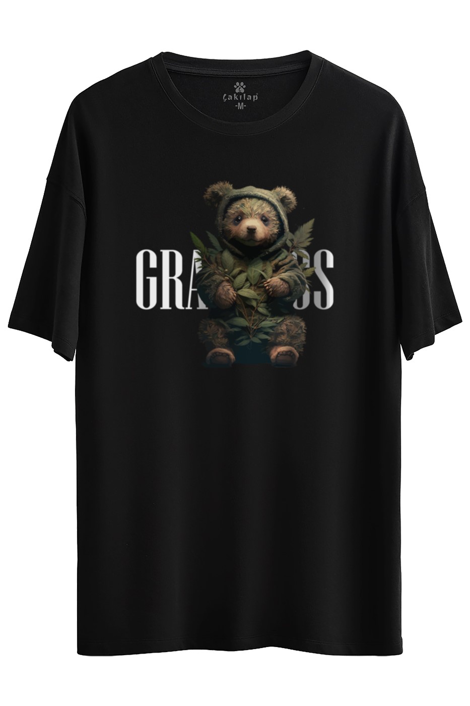 Ayıcık Baskılı Oversize Tişört