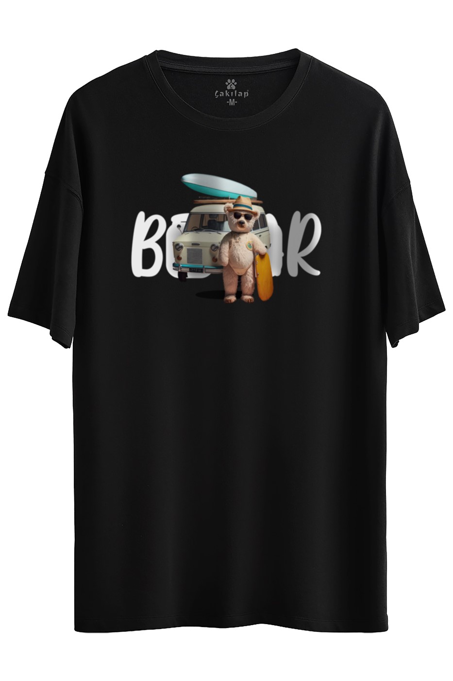 Ayıcık Baskılı Oversize Tişört