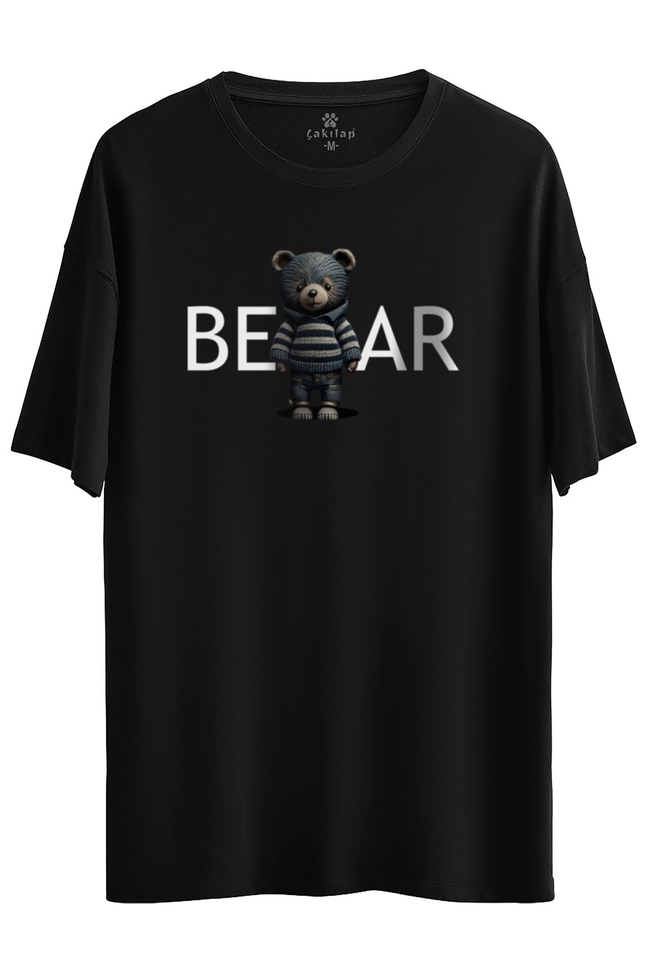 Ayıcık Baskılı Oversize Tişört