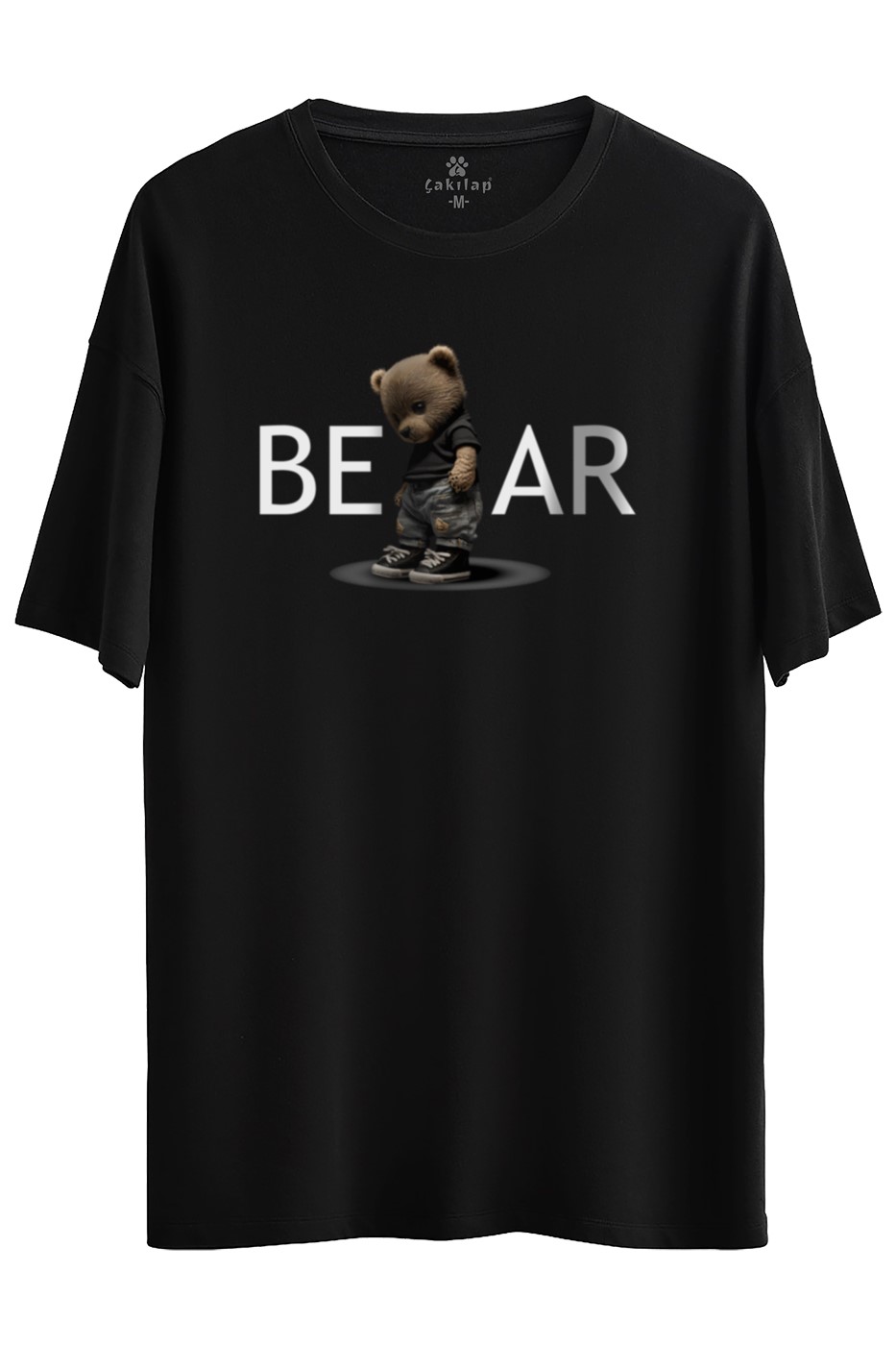 Ayıcık Baskılı Oversize Tişört