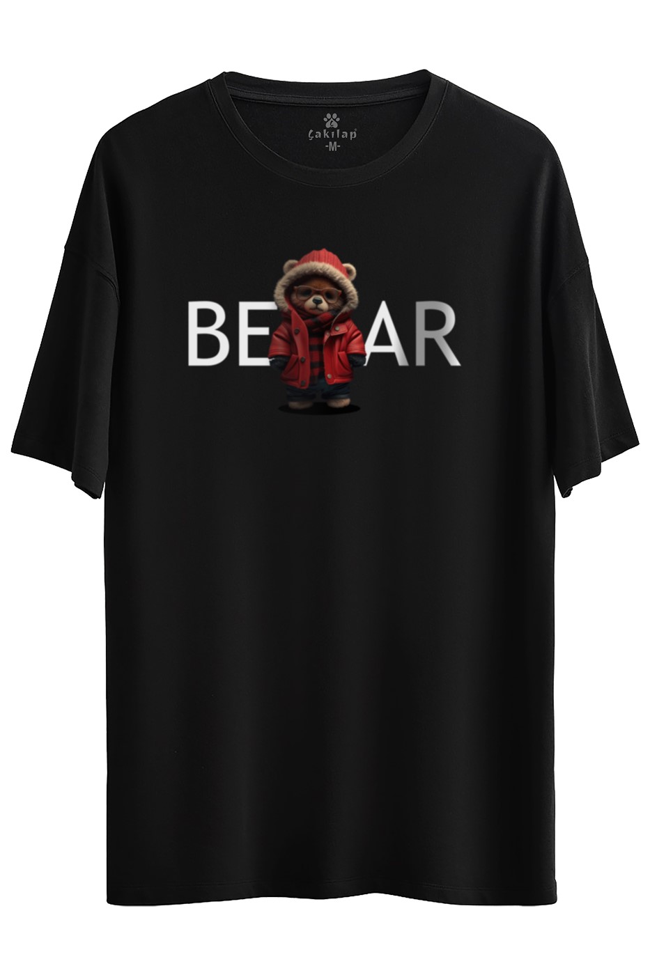 Ayıcık Baskılı Oversize Tişört