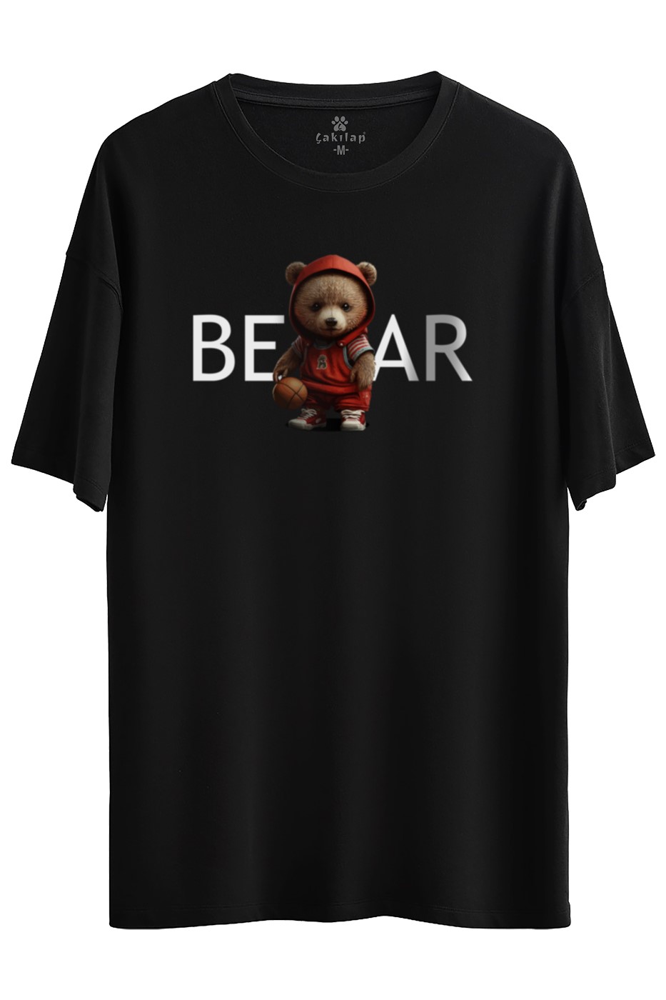 Ayıcık Baskılı Oversize Tişört