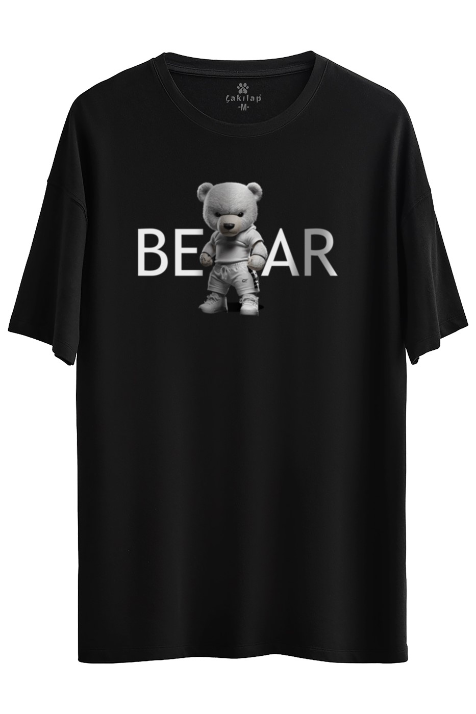 Ayıcık Baskılı Oversize Tişört