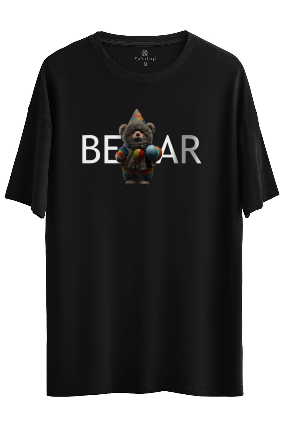 Ayıcık Baskılı Oversize Tişört