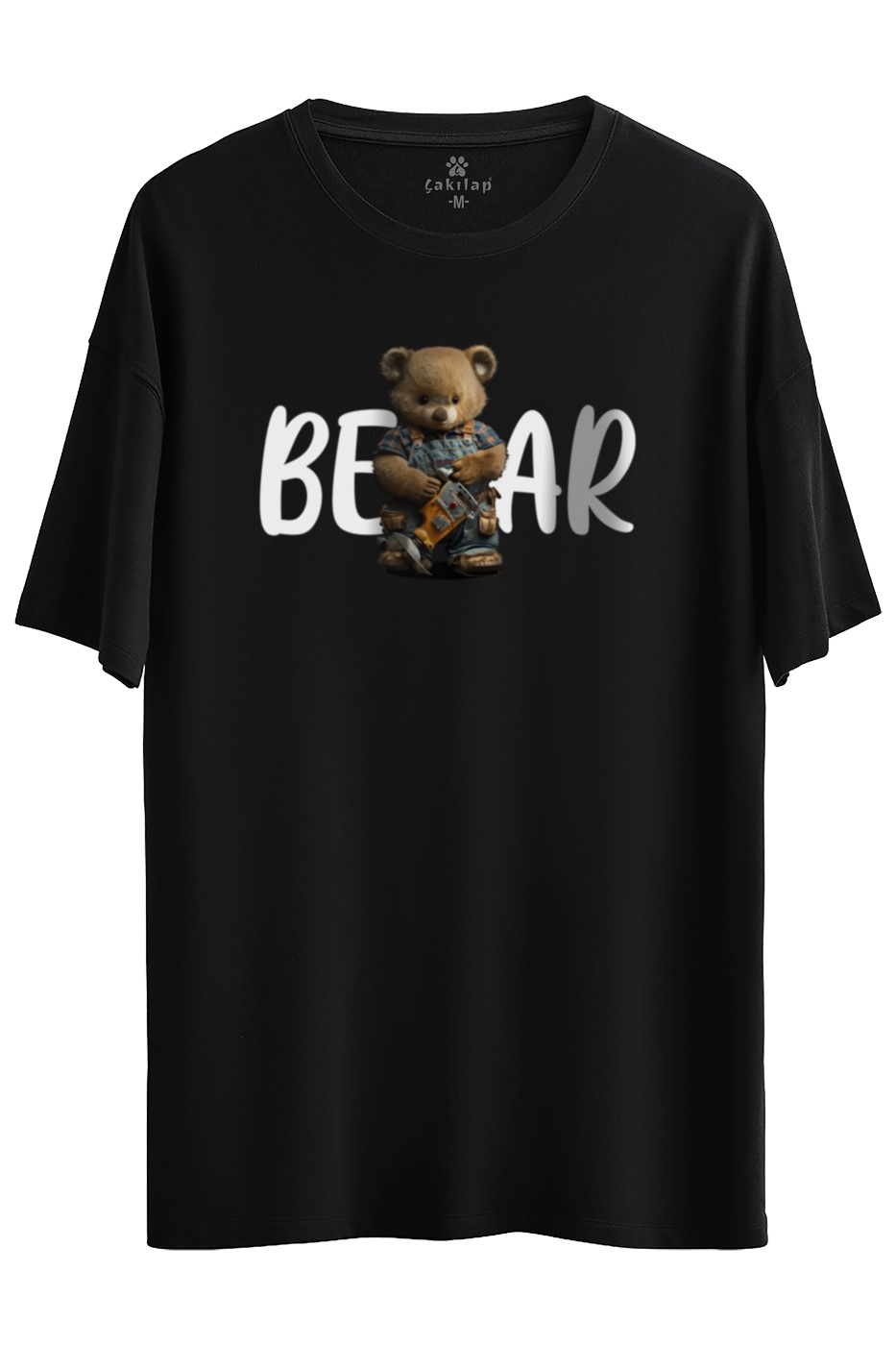 Ayıcık Baskılı Oversize Tişört