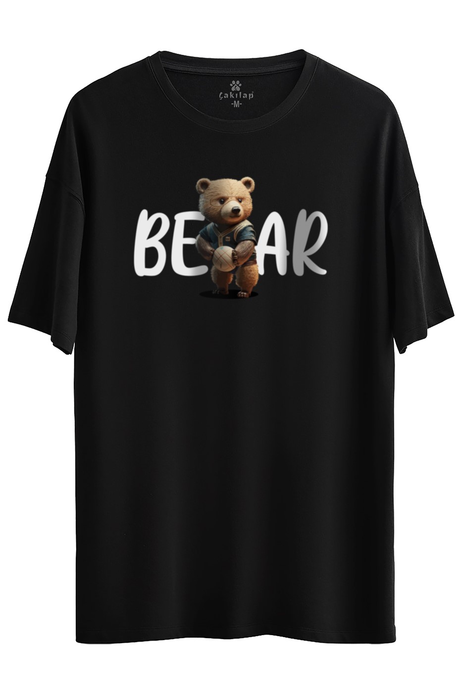 Ayıcık Baskılı Oversize Tişört