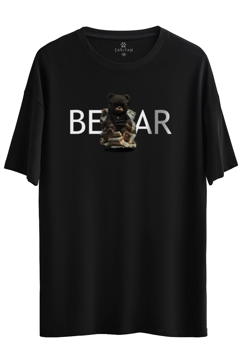 Ayıcık Baskılı Oversize Tişört